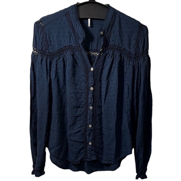 Anthropologie Free People Blue Every Day Girl Swiss Size Small - Picture 3 of 7